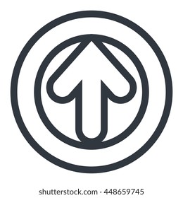Arrow in black and white isolated icon, vector illustration.