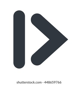 Arrow in black and white isolated icon, vector illustration.