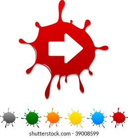 Arrow blot icon. Vector illustration.