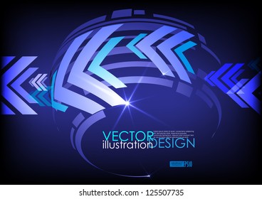 Arrow blue background with place for your text. Vector illustration. Eps 10.