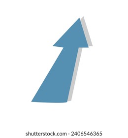 Arrow blue color for icon isolated  arrow  pointer symbol for direction, simple arrow pointing.