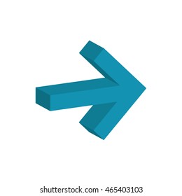 arrow blue direction infographic symbol icon. Isolated and flat illustration. Vector graphic