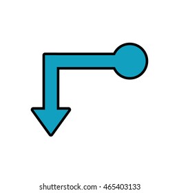 arrow blue direction infographic symbol icon. Isolated and flat illustration. Vector graphic