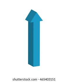 arrow blue direction infographic symbol icon. Isolated and flat illustration. Vector graphic