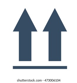 arrow blue direction upload icon. Isolated and Flat design. Vector illustration
