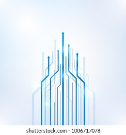 Arrow blue geometric abstract technology and science background, Vector illustration