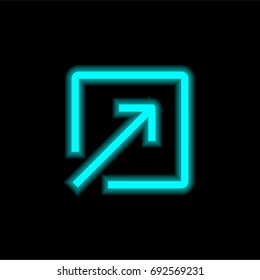 Arrow blue glowing neon ui ux icon. Glowing sign logo vector