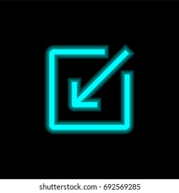 Arrow blue glowing neon ui ux icon. Glowing sign logo vector