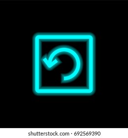 Arrow blue glowing neon ui ux icon. Glowing sign logo vector