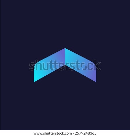 arrow up blue gradient simple logo design