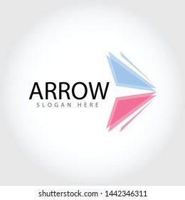 arrow blue and pink logo design vector