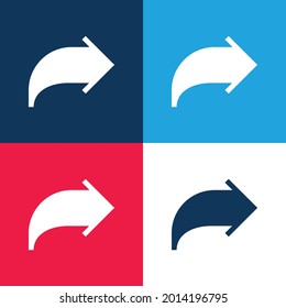 Arrow blue and red four color minimal icon set