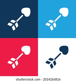 Arrow blue and red four color minimal icon set