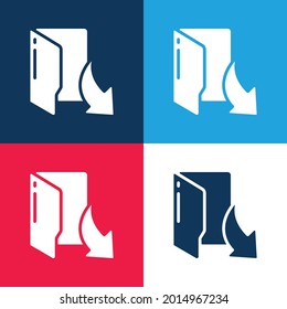 Arrow blue and red four color minimal icon set