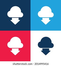 Arrow blue and red four color minimal icon set