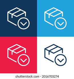 Arrow blue and red four color minimal icon set