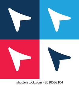 Arrow blue and red four color minimal icon set