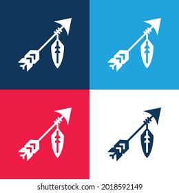 Arrow blue and red four color minimal icon set