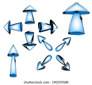 arrow in the blue registration