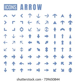 arrow blue set Icon on white background. vector illustration. web. symbol