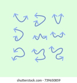 arrow blue set Icon on blue background. vector illustration. web. symbol