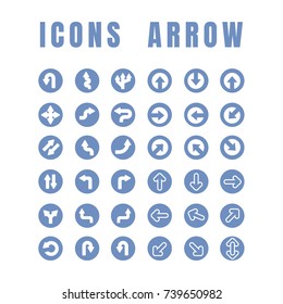arrow blue set Icon on white background. vector illustration. web. symbol
