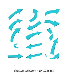 arrow blue set stock vector illustration