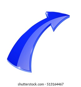 Arrow. Blue shiny web icon. Vector illustration isolated on white background
