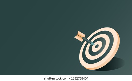 arrow board and arrows. 3d illustration. green background. Can be used for, landing pages, templates, UI, web. 