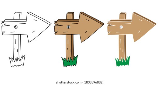 arrow board hand drawn design vector