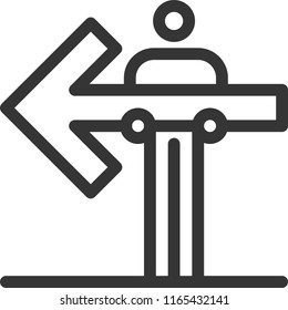 Arrow, bold line stick figure icon. The illustration is vector, editable stroke, 48x48 pixel perfect. Crafted with precision and eye for quality.