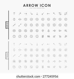 arrow bold and thin line icons