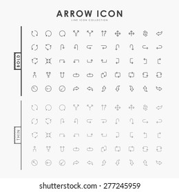 arrow bold and thin outline icons