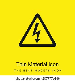 Arrow Bolt Signal Of Electrical Shock Risk In Triangular Shape minimal bright yellow material icon