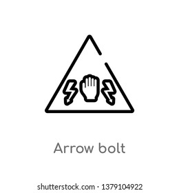 arrow bolt vector line icon. Simple element illustration. arrow bolt outline icon from signs concept. Can be used for web and mobile