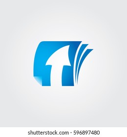 arrow in book logo education 