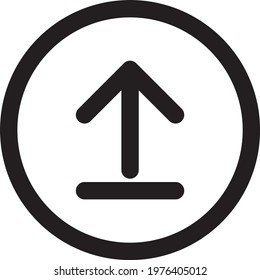 Arrow From Bottom Circle Icon With Detailed Outline