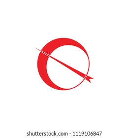 arrow and bow abstract design logo 