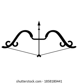 Arrow and bow black design of Weapon archery cupid and vintage theme Vector illustration