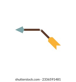 An arrow from a bow broken in half. Color vector.