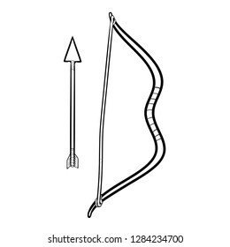 arrow and bow doodle icon vector 