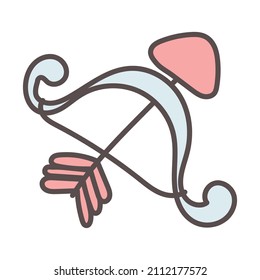 arrow and bow doodle icon vector