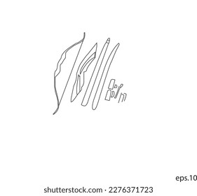 arrow and bow drawing by one continuous line, vector 2023
