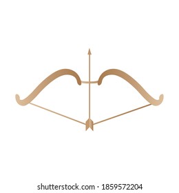 Arrow and bow gold design of Weapon archery cupid and vintage theme Vector illustration