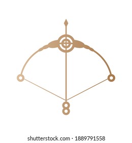 Arrow and bow gold design of Weapon archery cupid and vintage theme Vector illustration