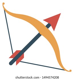 arrow bow for hunting flat icon