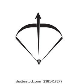 arrow bow icon logo vector design template