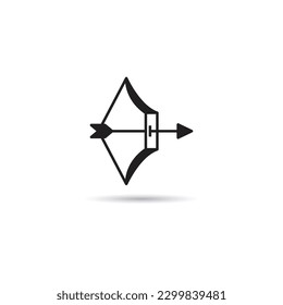icono de arco de flecha en la ilustración del vector de fondo blanco