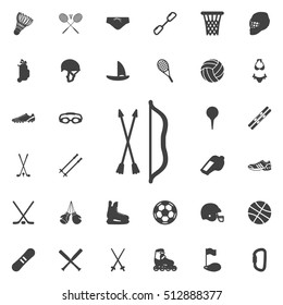 Arrow and bow icon on the white background. Sport set of icons