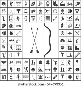Arrow and bow icon. Sport set of icons